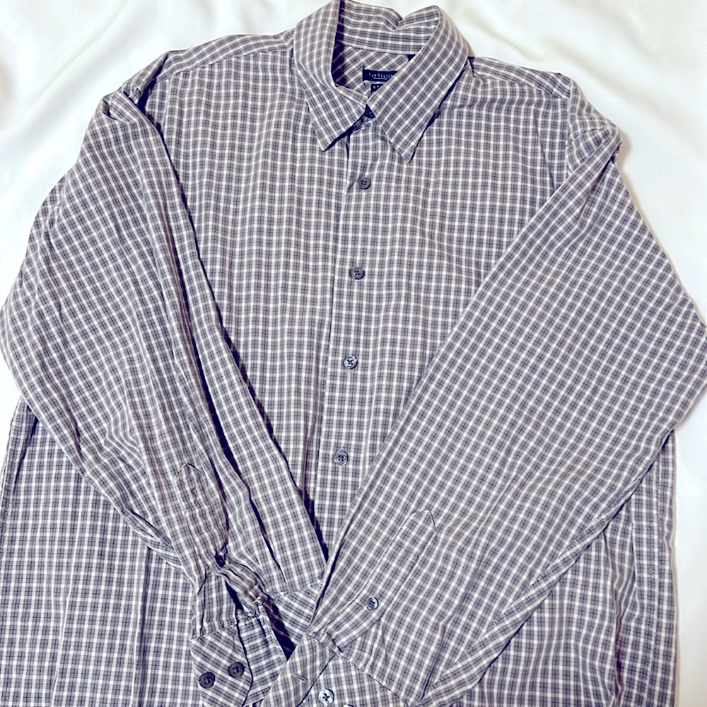 Van Heusen Men's Gray Checkered Shirt